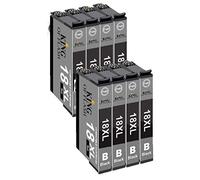 KING OF FLASH Compatible Ink Cartridges for 18 18XL High Yield Replacement Inks for Expression Home XP305, XP202, XP205, XP 215, XP225, XP315, XP 402, XP405, XP 422, XP415, XP 425, XP 102 8-BLK
