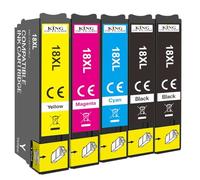KING OF FLASH Compatible Printer Ink Cartridges Cyan, Magenta, Yellow, Black For Epson T1815 - Epson XP-30, 102, 202, 305, 405, 205, 302, 415, 415, 412, 315, 312, 215, 212, 405WH Printers