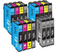 KING OF FLASH Compatible Printer Ink Cartridges For Epson T1815 - Cyan, Magenta, Yellow, Black (3 Sets & 3 Black)