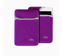 King of Flash Purple Slim Soft Neoprene Sleeve Compatible for iPad Mini & Various Tablets PC Within 7.9 inch Protection Bag Black Reversible Fully Padded Cover Case