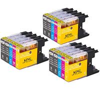 KING OF FLASH Replacement for Brother LC1240XL LC1280XL Ink Cartridges Compatible with Brother MFC-J280W J425W J430W J435W J5910DW J625DW J6510DW J6710DW, Brother DCP-J525W J725DW J925DW (15 Pack)