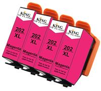 KING OF FLASH Replacement for Epson 202XL 202 Compatible Ink Cartridges for Epson Expression Premium XP-6100 XP-6000 XP-6001 XP-6005 Printer Black Photo Black Cyan Magenta Yellow (4 x Magenta)