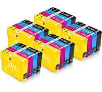 King of Flash Replacement for Epson T1291 T1292 T1293 T1294 T1295 Ink Cartridges Compatible with Epson WF-3520 WF-3540 WF-7515 WF-7525, Epson SX425W SX235W SX435W SX445W SX535WD SX535WD BX305FW 5 Sets