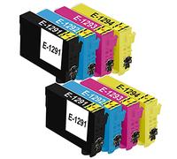 KING OF FLASH T1295 2 Full Sets Ink Cartridges Replacement for Epson T1291 T1292 T1293 T1294 Compatible for Epson SX435W SX235W WF-3520 WF-3540 WF-7515 WF-7525, Epson SX425W SX445W SX535WD SX535WD