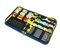 KING OF FLASH Universal Blue Travel Case Organiser For Electronics and Accessories Hard Drives, Cable, USB Flash Drives, Chargers, Power Banks
