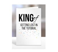 King of Getting Lost in the Tutorial, Funny, Joke, Birthday Card Gifts for grandad, grandpa, husband, boyfriend, fiancé, for men, presents for Christmas, A5-238_49