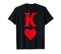 King of Hearts Blackjack Cards Poker 21 K Couple Matching T-Shirt