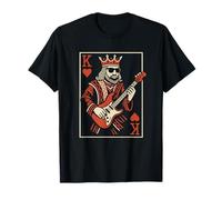 King of Hearts Card Rockstar Playing Electric Guitar Rock T-Shirt