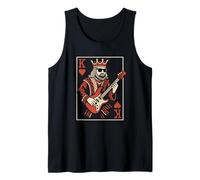King of Hearts Card Rockstar Playing Electric Guitar Rock Tank Top
