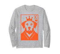 King of Hearts Dog Crown Poker Card Men Long Sleeve T-Shirt