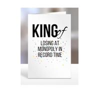 King of Losing at Monopoly, Funny, Joke, Birthday Card Gifts for grandad, grandpa, husband, boyfriend, fiancé, for men, presents for Christmas, A5-238_61
