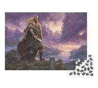 King of Norway Standing Atop Nordic Cliff Jigsaw Puzzles for Adults 1000 Piece Norse Jigsaw Puzzle for Adults Wood Puzzle Challenging Therapeutic Fun Family Decoration Multi Colour 1000pcs (75x50cm)