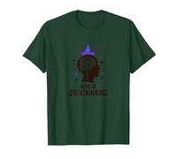 King of Overthinking: Witty Brain Crown T-Shirt, Men, Forest Green, 3XL