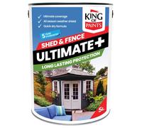 King of Paints dark grey shed and fence paint one coat saving your time and energy 5litres