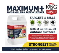 King Of Paints Moss Killer Brick Maximum Concentrate Strongest on the Market for TARMAC- ROOFS AND MORE - Patio Cleaner - 5l - clear