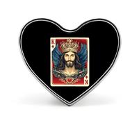 King of Poker Card Heart Metal Brooches 1 Inch Decorative Badges Exquisite Decorations Pins for Clothing