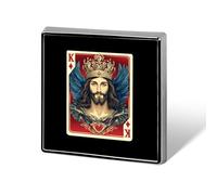 King of Poker Card Square Metal Brooches 1 Inch Decorative Badges Exquisite Decorations Pins for Clothing