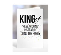 King of “Researching” Instead of, Funny, Joke, Birthday Card Gifts for grandad, grandpa, husband, boyfriend, fiancé, for men, presents for Christmas, A5-238_5