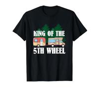 King of The 5th Wheel Camper RV Camping Vacation Gear Value Graphic T-Shirt, Men, Black, L