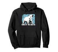 King of the Arctic Roaring Polar Bear Wildlife Design Pullover Hoodie