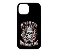 King Of The Backyard Flame Proud Grilling Dad Humor Skull Case for iPhone 14