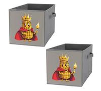 King Of The Corn Collapsible Storage Box with Handles Folding Storage Bins for Shelves Clothes Books 27 X 27 X 27 Cm
