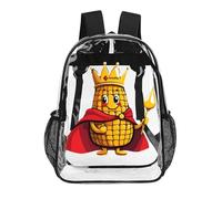 King Of The Corn Funny Clear Backpack Waterproof Transparent Bag See Through Rucksack with Adjustable Straps
