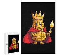King Of The Corn Funny Wooden Puzzle with Storage Box Adults Vertical Jigsaw Puzzles Challenge Gift for Family Game