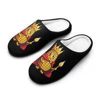 King Of The Corn Men's Cotton Slippers Lightweight House Shoes with Anti-Skid Sole for Travel Indoor Outdoor