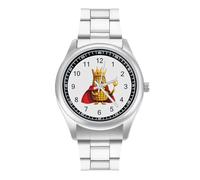 King of The Corn Men's Simple Watch with Stainless Strap Fashion Easy Reader Wristwatch Gifts for Men
