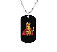 King Of The Corn Personalized Memorial Necklace Printed Metal Pendant Birthday Gifts for Men Women 23.6in（60cm）