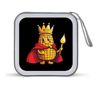 King of The Corn Portable CD Case 40 Capacity DVD Collection Holder Zipper Storage Wallet for Car Home Travel