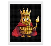 King of The Corn Shining Diamond Art Painting Kits for Adults Personalized Round Full Drill Paintings DIY Crafts Kit Home Decor 16"x20"