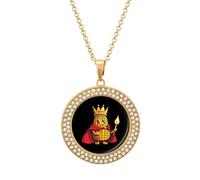 King Of The Corn Stylish Circle Necklace Pendant Multicolored Diamond Necklaces Jewelry Gift for Women