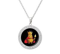 King Of The Corn Stylish Circle Necklace Pendant Multicolored Diamond Necklaces Jewelry Gift for Women