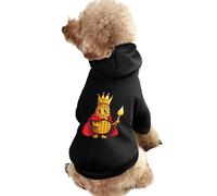 King Of The Corn Warm Dog Hooded Sweatshirt with Hat Soft Pet Pullover Clothes for Small Medium Large Pets