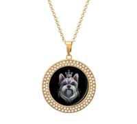 King of The Dog Vintage Necklace Gold Silver Pendant Jewelry Lady Multicolored Diamond Necklaces with Chain