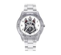 King of The Dog Vintage Wrist Watches Men's Classic Business Watch Casual Stainless Steel Band for Boyfriend Father