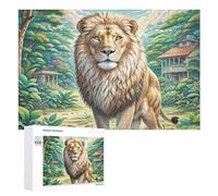 King of The Forest 1000Pc Jigsaw Puzzles Adults Children Wildlife Jigsaws Office Stress Buster Whimsical Design Thoughtful Birthday Present Creative Home Decor 1000 PCS