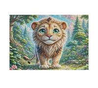 King of The Forest 300 Piece Jigsaw Puzzle for Adults Teens Wildlife Post Work Wind Down Mind Calming Whimsical Design for Friends 300 PCS