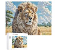 King of The Forest 500 Piece Jigsaw Puzzles Adults Kids Wildlife Jigsaws Dining Room Decor Accent Whimsical Challenging Puzzle Stress Relief 500 PCS