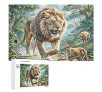 King of The Forest Jigsaw Puzzles Puzzle for Adults Kids. 1000 Pieces Wildlife Great Gifts Challenge Toy Educational Games Home Decoration for Educational Games Gifts 1000 PCS