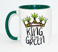 King of The Green Ceramic Mug Great Funny Weed Spliff Canna ealer Smoker Rude Green Gift