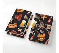 King of The Grill BBQ Birthday Wrapping Paper for Men, 2 Folded Sheets 120GSM Thick Kraft Mens Wrapping Paper, Funny Burger Beer Gift Wrap for Dad Husband Pitmaster Father's Day