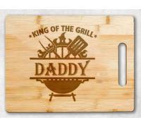 King Of The Grill Cutting Board For Daddy Griller - Grandpa Gift - Daddy's Bbq - Grilling Gift For Men - Fathers Day Cutting Board - Grill Master - Best Daddy Cutting Board