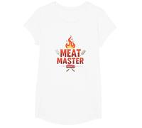 King of The Grill: Smokin' Meats BBQ Royalty T-Shirt, Girls, White, XS