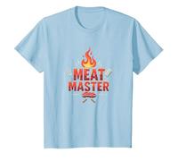 King of The Grill: Smokin' Meats BBQ Royalty T-Shirt, Kids, Baby Blue, 8 Years