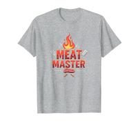 King of The Grill: Smokin' Meats BBQ Royalty T-Shirt, Men, Heather Grey, XXL