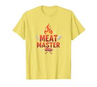 King of The Grill: Smokin' Meats BBQ Royalty T-Shirt, Men, Lemon, XXL