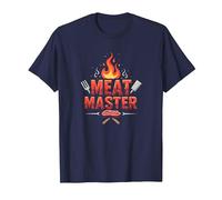 King of The Grill: Smokin' Meats BBQ Royalty T-Shirt, Men, Navy, S